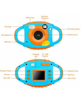 VRPRO 5MP HD Eğitici Çocuk Aksiyon Kamera Fotoğraf Makinesi