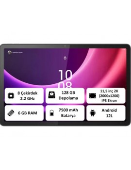 Lenovo Tab P11 (2nd Gen) 6gb 128GB 11.5" 2k (2000X1200) IPS Tablet ZABF0302TR