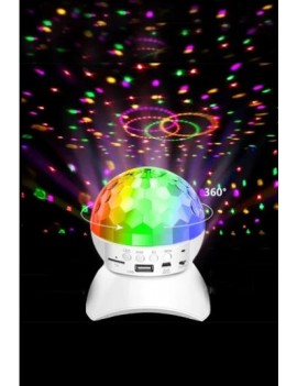 Teknomila Hoparlör Dönen Işıklı Disco Sahne Ensiga Disko Topu Bluetooth USB LED Işıklı Mp3